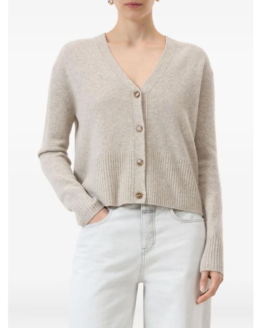 Closed White Wool V-Necked Cardigan