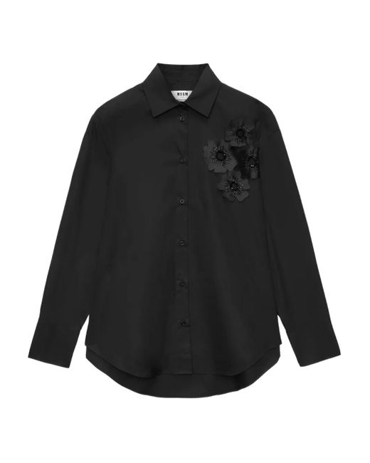 MSGM フローラル シャツ Black