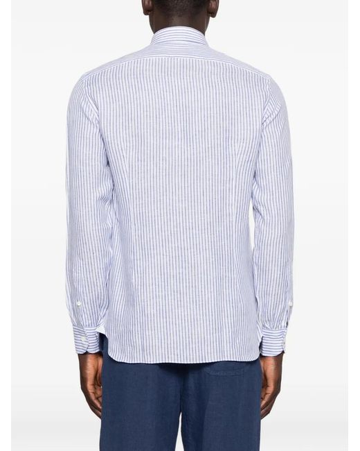Truzzi White Striped Buttoned Shirt for men