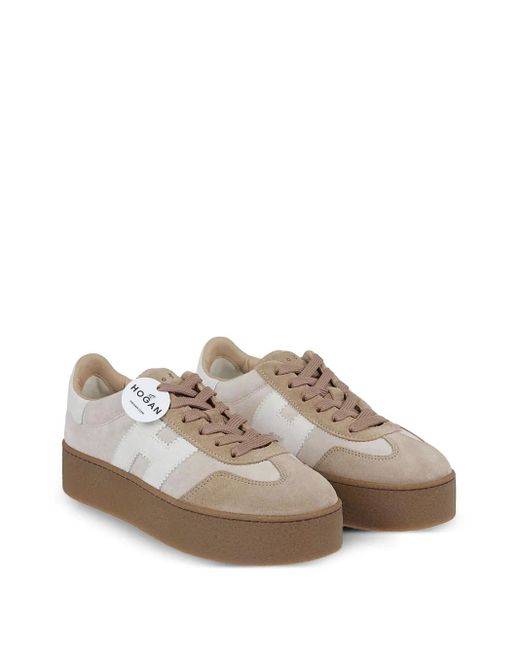 Hogan Brown H698 Leather Sneakers