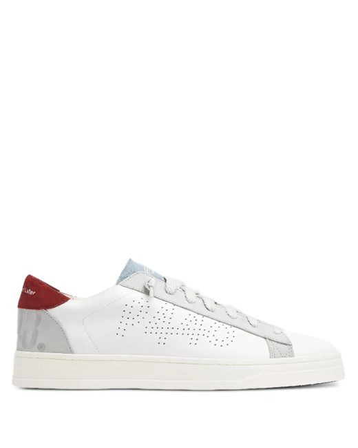 P448 White Logo-Perforated Sneakers for men
