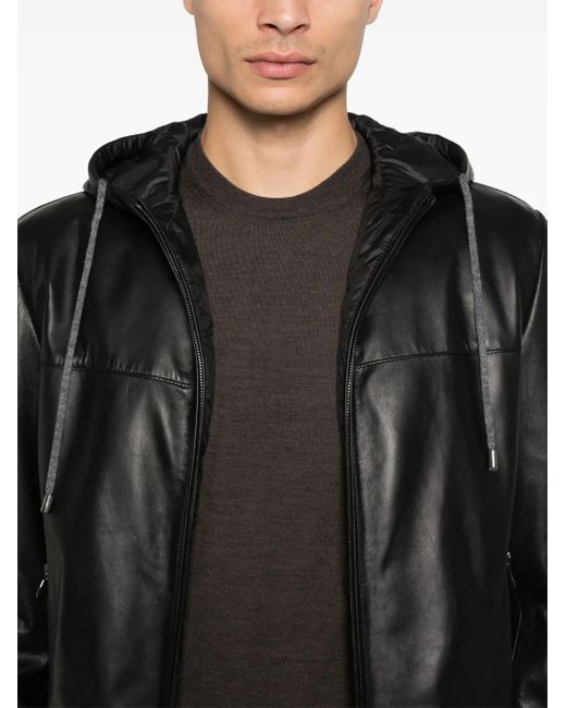 メンズ Corneliani レザージャケット Black