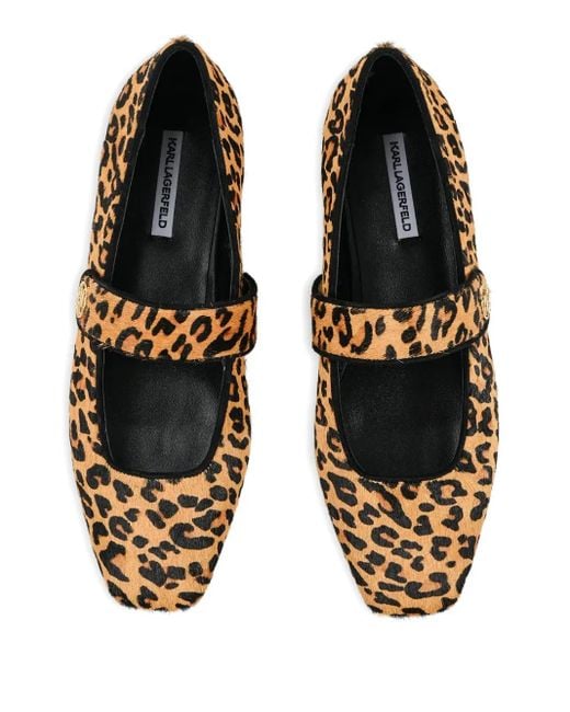 Bailarinas con estampado de leopardo Karl Lagerfeld de color Brown