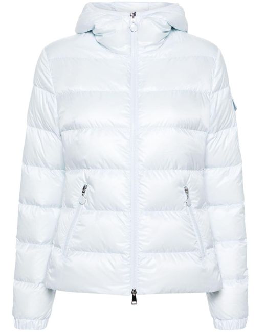Moncler White Gles Quilted Hooded Jacket