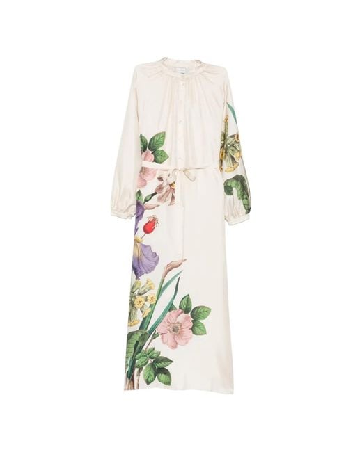Pierre Louis Mascia White Floral-Print Maxi Dress