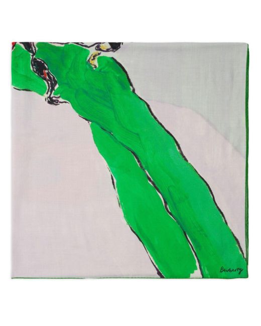 Burberry Vierkante Sjaal in het Green