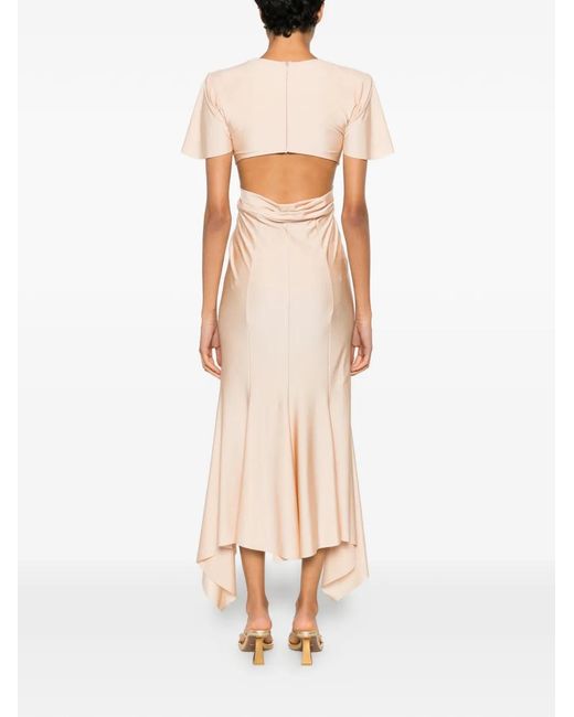 Philosophy Di Lorenzo Serafini White Cut-Out Twist-Detail Dress