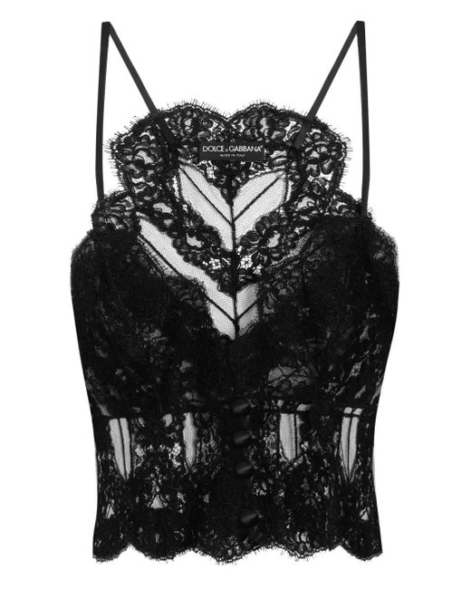 Dolce & Gabbana Black Lace-Trimmed Bralette