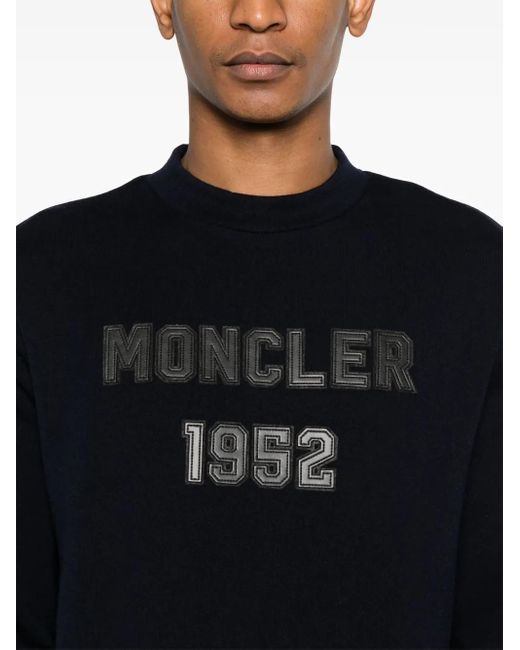 Moncler Black Logo-Patch Sweatshirt for men