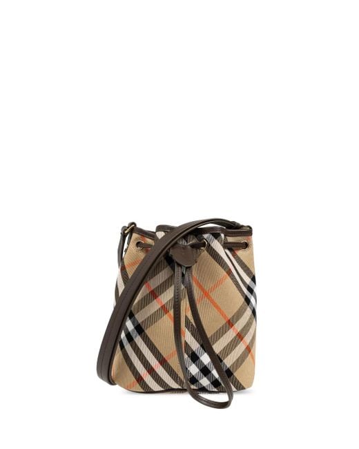 Burberry White Check Mini Bucket Bag
