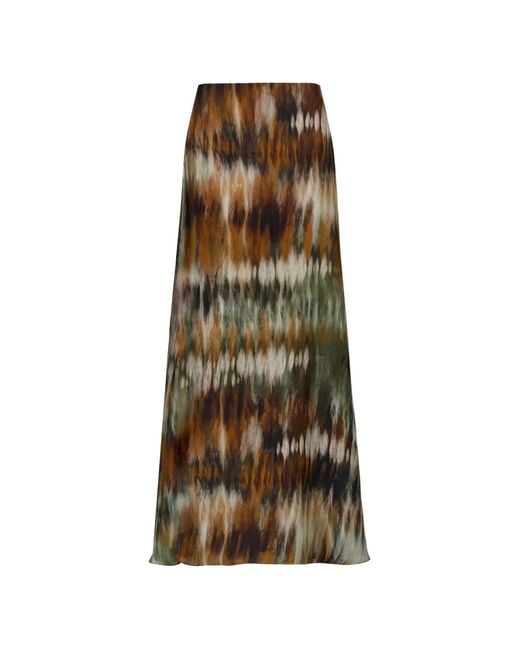 Johanna Ortiz Natural New Intermingled Ideas Printed Midi Skirt