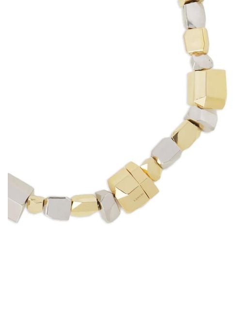 Lanvin Metallic Cube Beaded Necklace