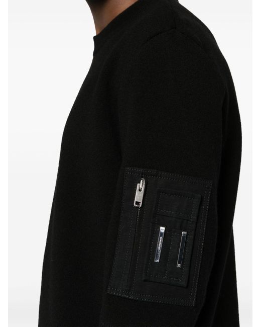 Givenchy Black Pocket-appliqué Wool Jumper for men