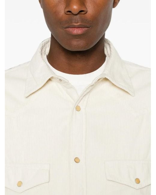 Jacob Cohen White Corduroy-Texture Shirt for men