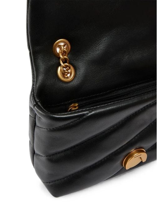 Pinko Black Quilted Leather Shoulder Bag