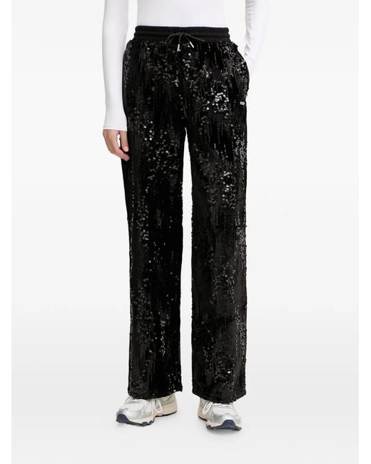 Guess Black Sequin-Embellished Trousers