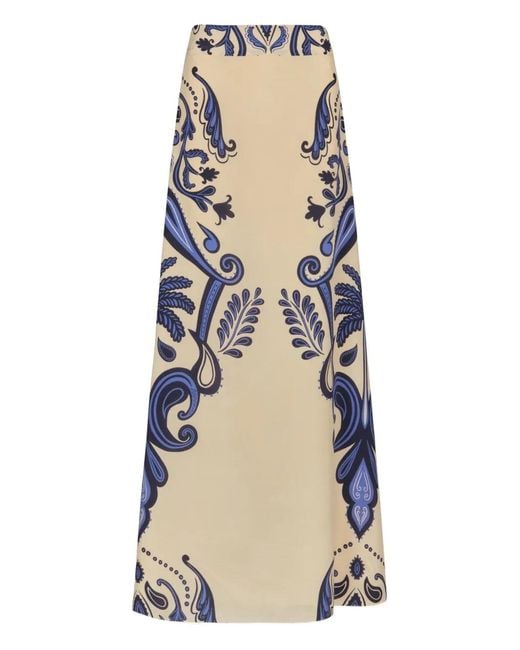 Johanna Ortiz Natural Everywhere Paisley Maxi Skirt