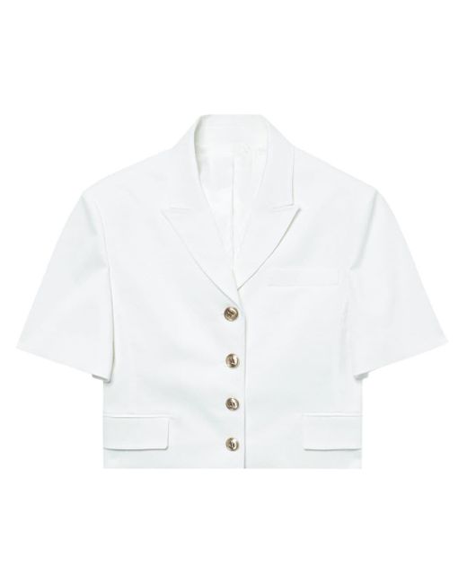 Juun.J White Antique-button Cropped Jacket