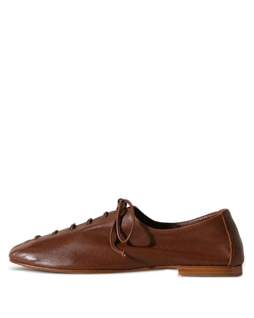 Hereu Brown Rounded-Toe Lace-Up Shoes for men