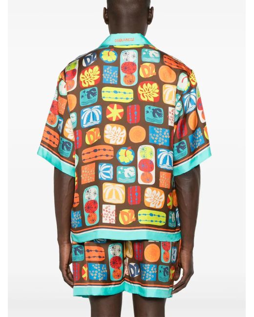 Camisa Estampada DSquared² de hombre de color White