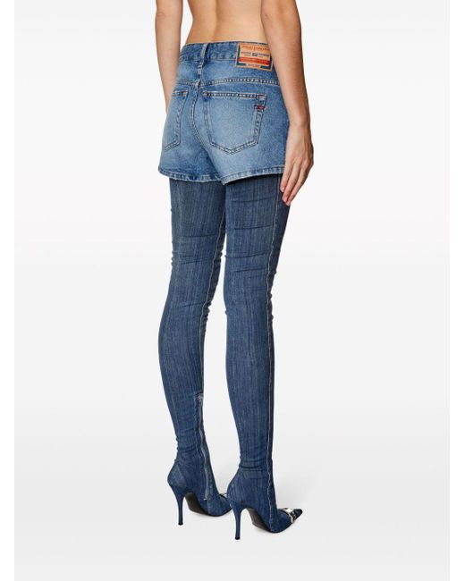 DIESEL Blue De-Yuba Jeans-Shorts im Distressed-Look