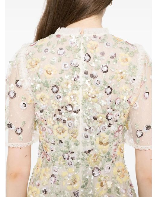 Needle & Thread Natural Elina Mini Dress