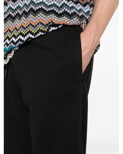 Missoni Black Logo-embroidered Track Pants for men