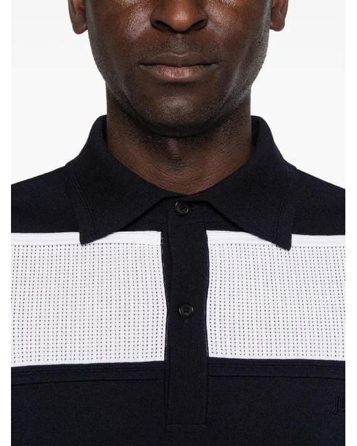 Juun.J Blue Buttoned Striped Polo Shirt for men