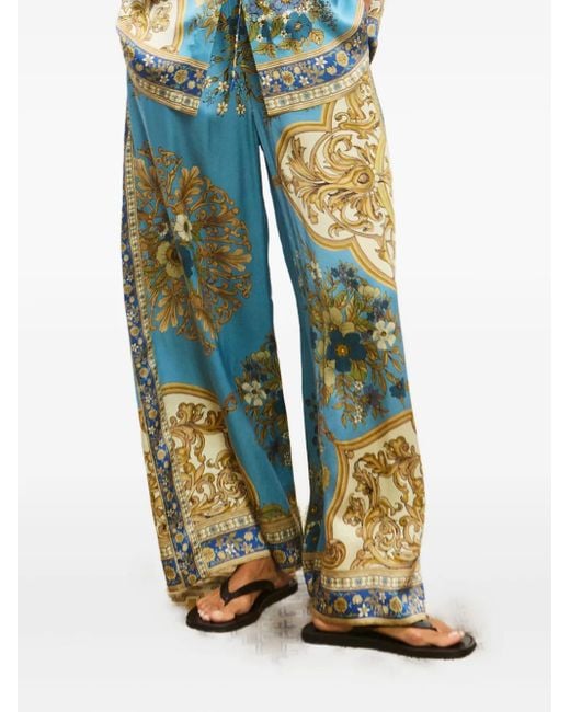 Pantaloni Cassie A Fiori di ALÉMAIS in Blue