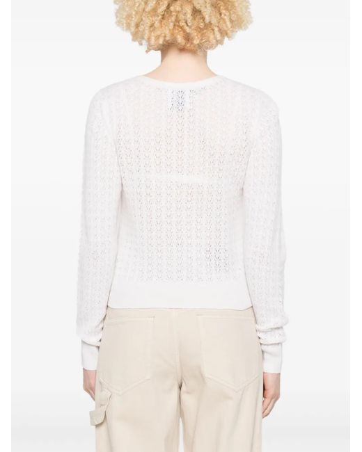 Barrie White Cashmere Cardigan