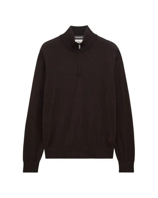 Pringle of Scotland Black Quarter-Zip Merino Wool Sweater for men