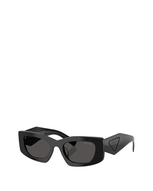 Prada Gray Geometric-Frame Sunglasses