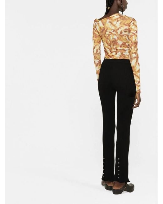 Rabanne Black Knitted Flared Trousers