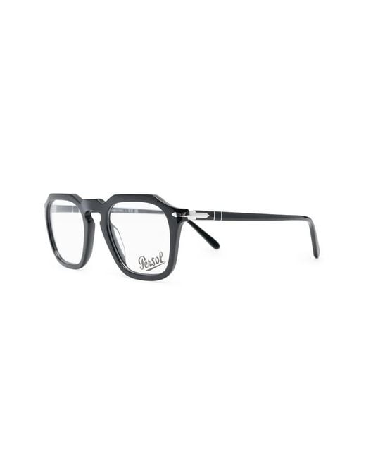 Persol Black Geometric-Frame Glasses for men