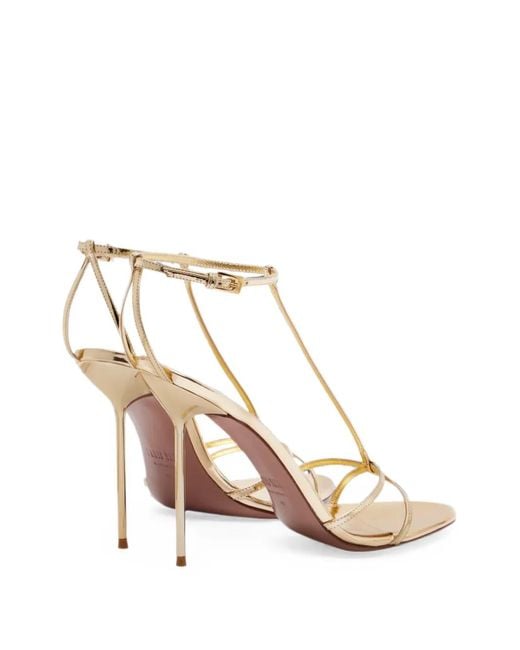 Paris Texas Metallic Lidia T-Strap Heeled Sandals