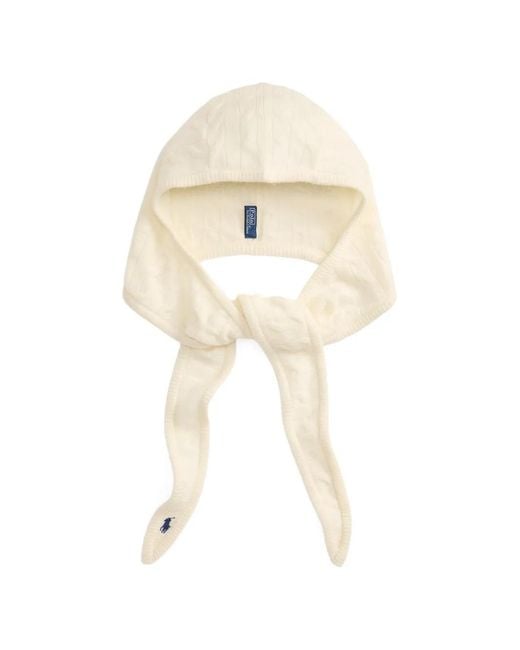 Polo Ralph Lauren White Cable-Knit Pony Snood