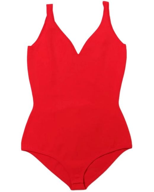 Alexander McQueen Red Body mit V-Ausschnitt