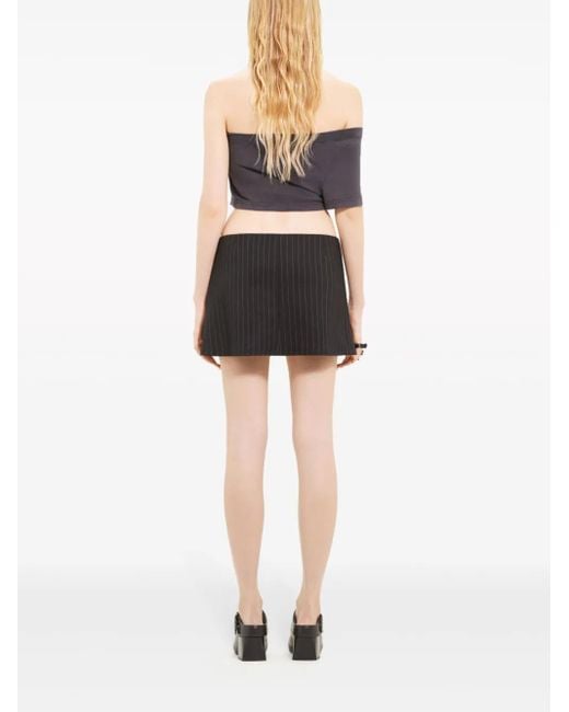 Courreges Black Tuba One-Shoulder Crop Top