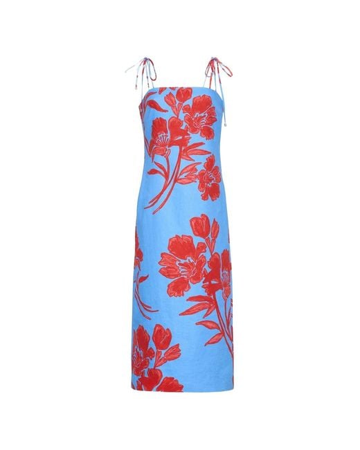 Cara Cara White Chelsea Floral-Print Midi Dress