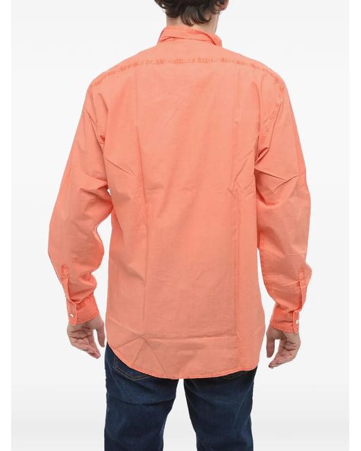 Aspesi Orange Patch-Pocket Long-Sleeve Shirt for men