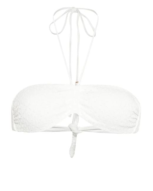 Twinset White Openwork Bikini Top