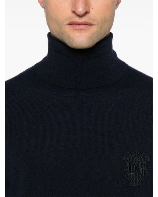 Dolce & Gabbana Black Logo-Patch Sweater for men