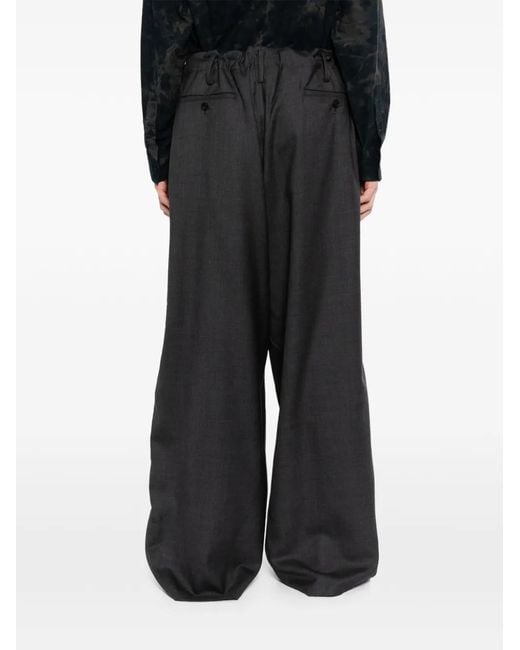 Yohji Yamamoto Gray Wide-Leg Woven Trousers for men