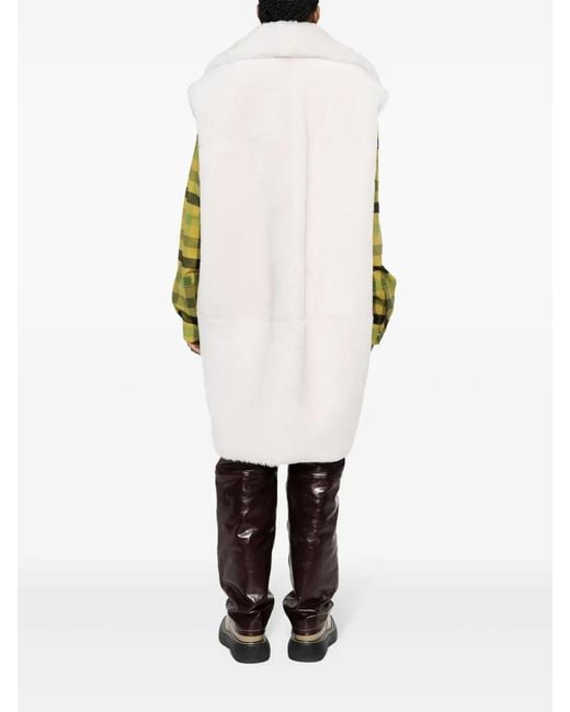 Marni White Faux-Fur Gilet