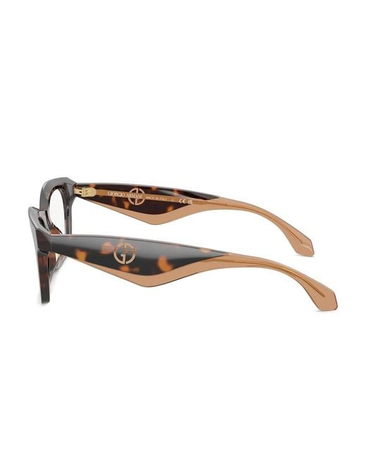 Giorgio Armani Brown Tortoiseshell Square Glasses