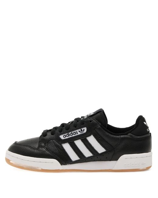 メンズ Adidas Continental 80 ストライプ レザースニーカー Black