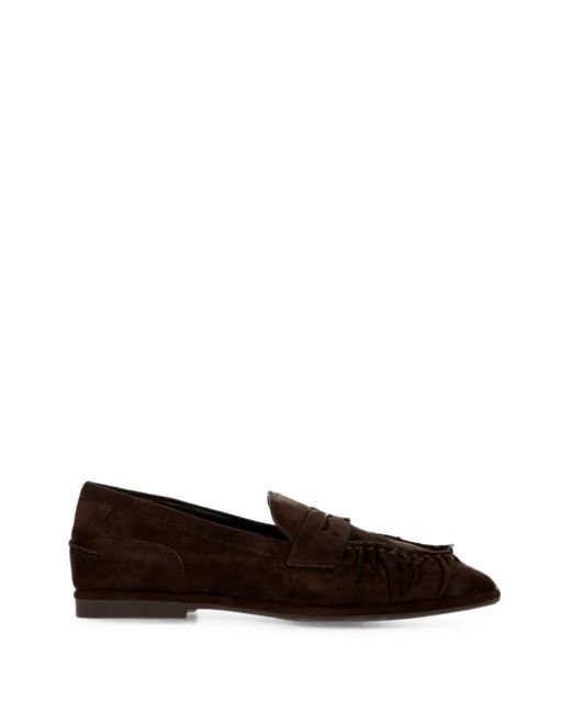 Ash Brown Babe Ruched Penny Loafers