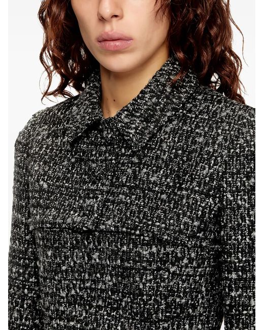 DIESEL Black G-Anne Tweed-Texture Cropped Jacket