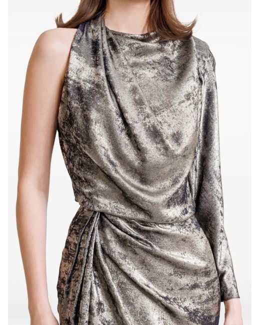 Gemy Maalouf White Asymmetrical-Neck Maxi Dress