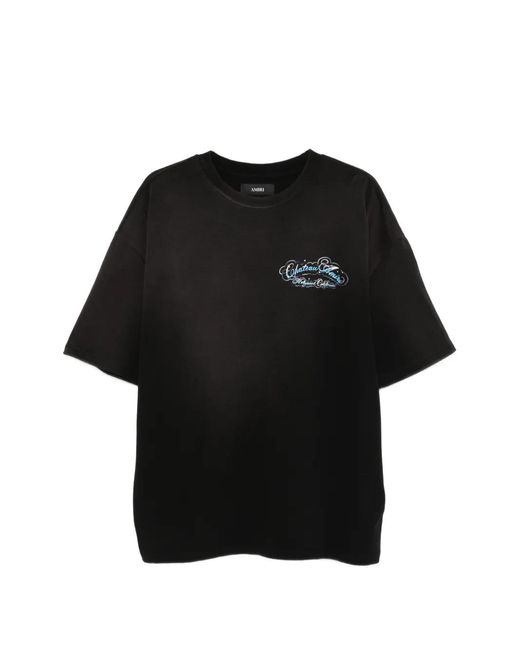 Amiri Black Crystal Chateau Script T-Shirt for men